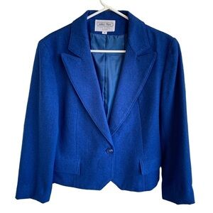 Vintage Women’s Blazer Suit Jacket Blue Size 9 Sutton Place